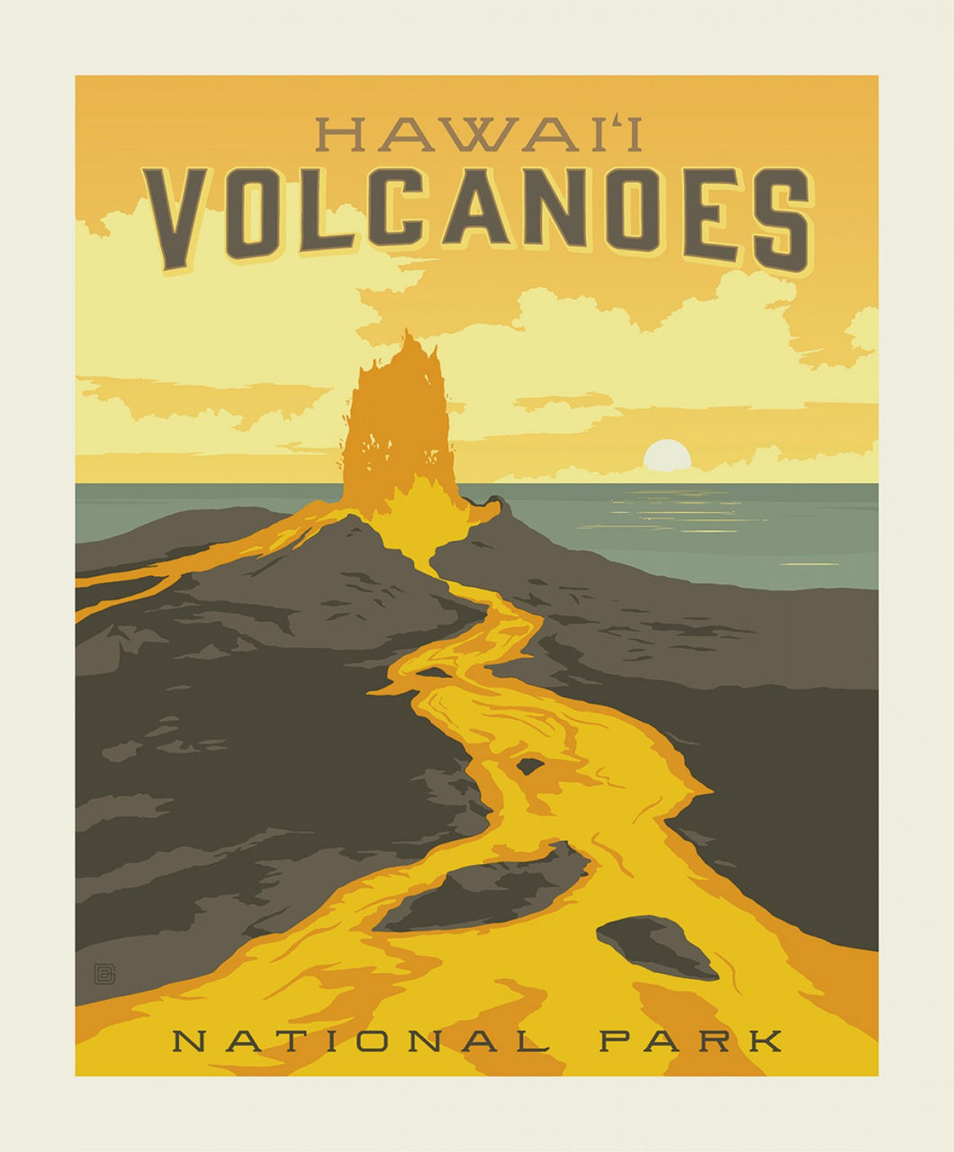 Volcanoes National Parks poster panel