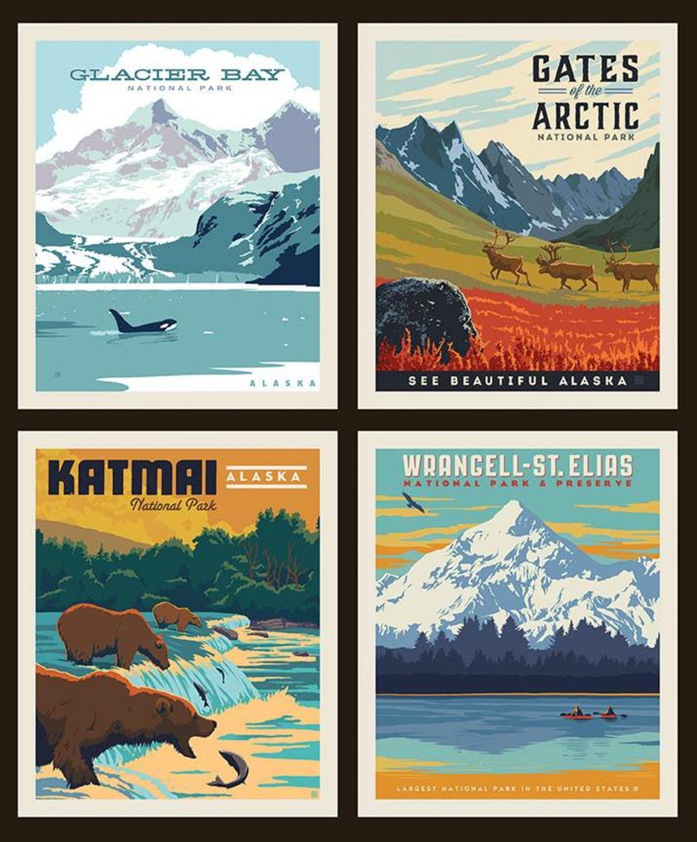 National Parks Pillow panel Alaska Parks