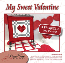 Load image into Gallery viewer, Pieced Tree My Sweet Valentine 3 in 1 Pattern
