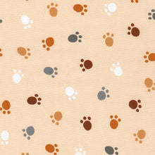 Load image into Gallery viewer, Whiskers and tails paw prints from Robert Kaufman two yards
