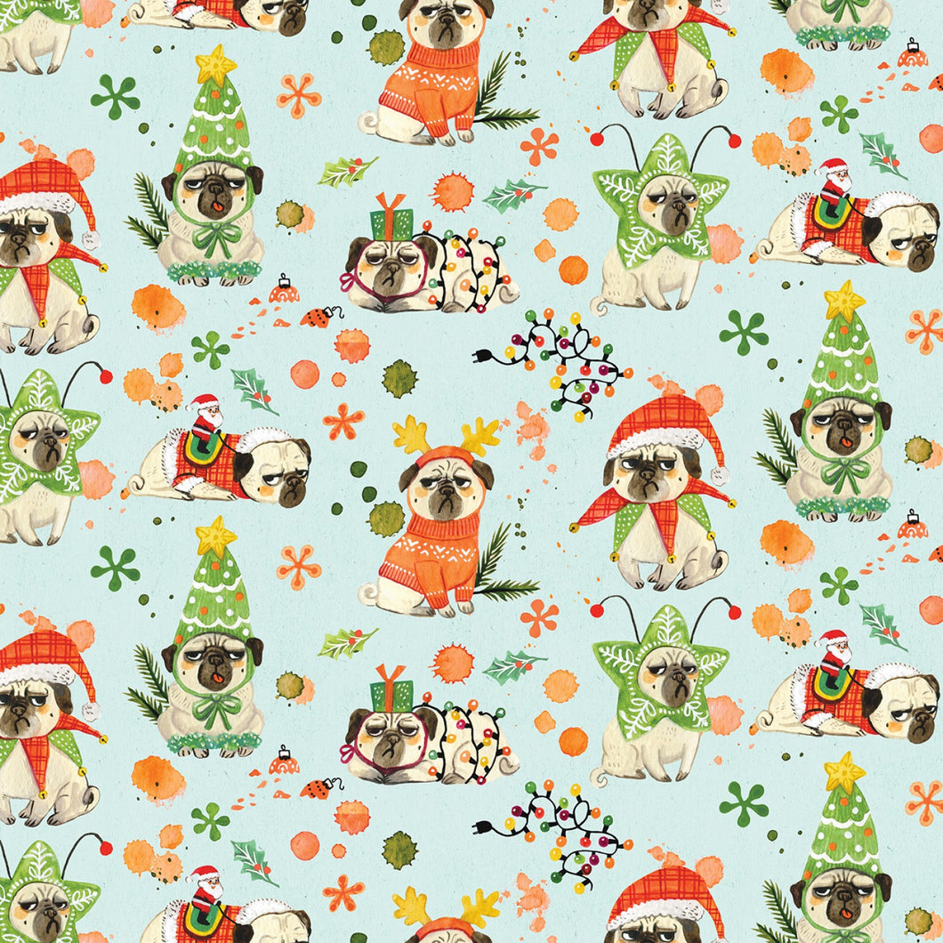 Bah hum pug from Dear Stella Designs moody and bright
