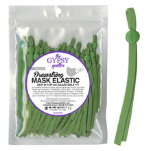 Load image into Gallery viewer, Drawstring Mask Elastic Green color 60 piece latex free
