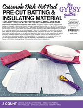 Load image into Gallery viewer, Casserole Pattern, Pre Cut Batting, and Creative Grids Strippy Stars Tool Quilt Ruler
