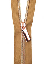 Load image into Gallery viewer, Zippers By The Yard Natural Tape Rose Gold Teeth #5
