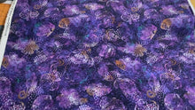 Load and play video in Gallery viewer, Purple sea turtles and fish Aquatica collection from Quilting Treasures
