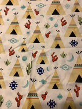 Load image into Gallery viewer, Desert Dawn teepees and cactus by Hailey Hoffman 14 inches wide by 86 inches long
