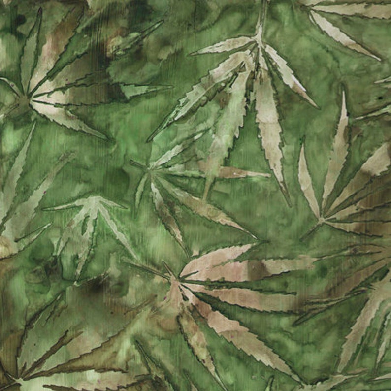 Cannabis batik look fabric from Quilting Treasures