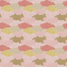 Load image into Gallery viewer, Moon Rabbit clouds coral fabric
